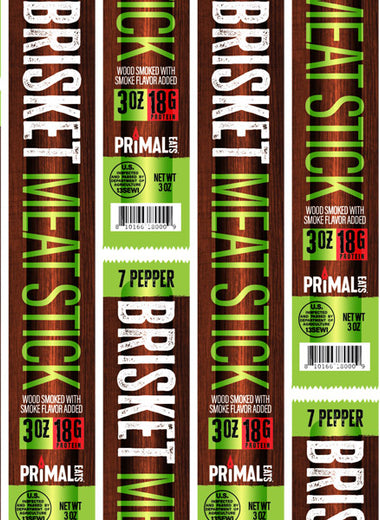 7 Pepper Brisket High-Protein Snack Sticks (20 Count)